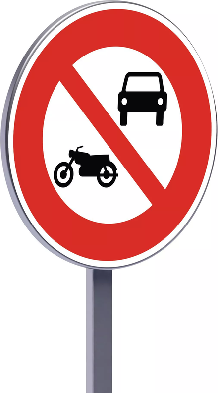 Panneau permanent B7a 450 c2 accès interdit aux véhicules à moteur à l'exception des cyclomoteurs TALIAPLAST - 522655
