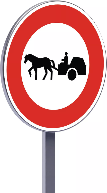 Panneau permanent B9c 450 c2 accès interdit aux véhicules à traction animale TALIAPLAST - 522657