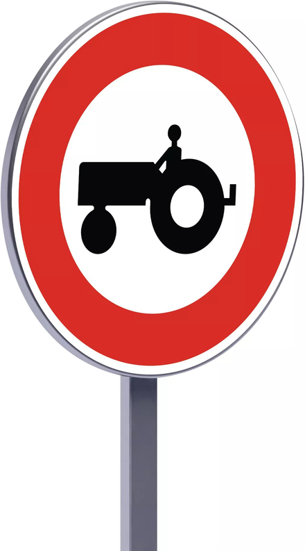 Panneau permanent B9d 450 c2 accès interdit aux véhicules agricoles à moteur TALIAPLAST - 522658