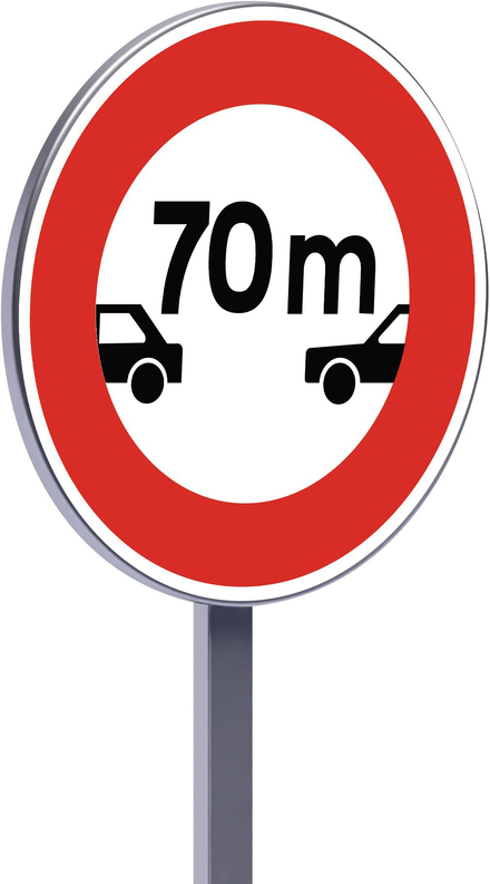 Panneau permanent B17 450 c2 Panneau d'interdiction aux véhicules de circuler sans distance de sécurité TALIAPLAST - 522667