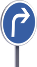 Panneau permanent B21c1 650 c1 direction obligatoire à la prochaine intersection à droite TALIAPLAST - 522771