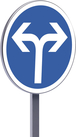 Panneau permanent B21e 650 c2 direction obligat. à la prochaine intersect. à droite ou à gauche TALIAPLAST - 522775