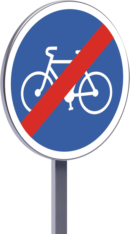 Panneau permanent B40 650 c2 fin de piste ou bande obligatoire pour cycle TALIAPLAST - 522782