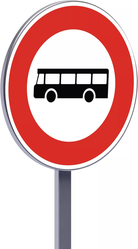 Panneau permanent B9f 850 c1 accès interdit aux véhicules de transport en commun de personnes TALIAPLAST - 522810