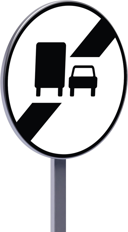 Panneau permanent B34a 850 c2 fin d'Panneau d'interdiction de dépasser notifiée par le panneaux b3a TALIAPLAST - 522869