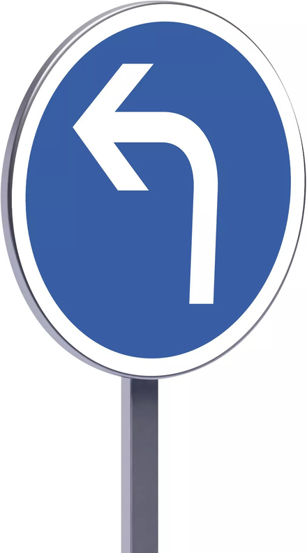 Panneau permanent B21c2 850 c2 direction obligatoire à la prochaine intersection à gauche TALIAPLAST - 522872