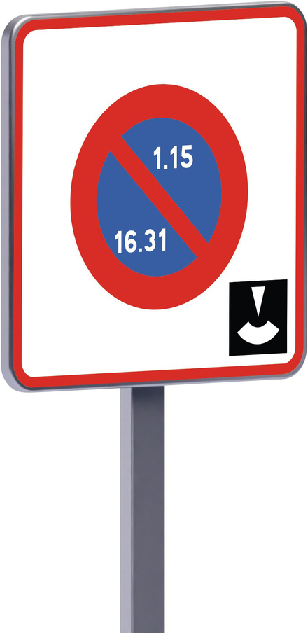 Panneau permanent B6b5 500x500 c1 entrée zone de stationnement alt. semi mensuelle durée limitée TALIAPLAST - 522905