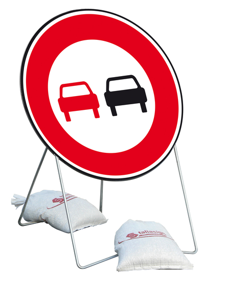 Panneau Interdiction de doubler B3 850 mm classe T1 + PIED - TALIAPLAST - 524005