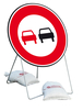 Panneau Interdiction de doubler B3 850 mm classe T1 + PIED - TALIAPLAST - 524005