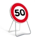 Panneau de limitation de vitesse 50 Km/h B14 850 mm classe T1 + PIED - TALIAPLAST - 524013