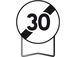 Panneau Fin de limitation de vitesse 30 Km/h B33 850 mm classe T1 + PIED - TALIAPLAST - 524021