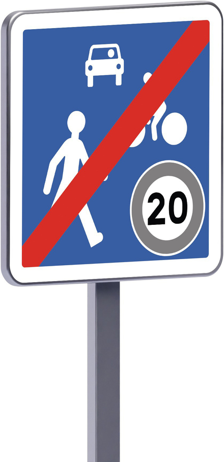Panneau permanent B53 700 c2 fin d'une zone de rencontre permanent ce TALIAPLAST - 524363