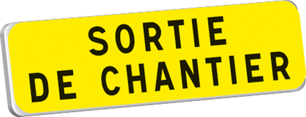 Panonceau SORTIE DE CHANTIER KM9 classe T1 900 x 250 TALIAPLAST - 525204