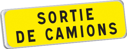Panonceau SORTIE DE CAMION KM9 classe T1 900 x 250 TALIAPLAST - 525205