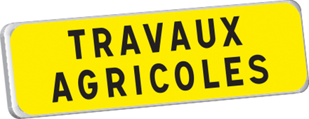 Panonceau TRAVAUX AGRICOLES KM9 classe T1 900 x 250 TALIAPLAST - 525208