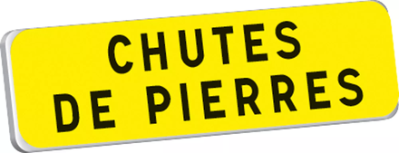 Panonceau CHUTES DE PIERRE KM9 classe T1 700 x 200 TALIAPLAST - 525322
