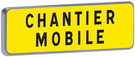 Panneau temporaire Km9 700 c2 jaune chantier mobile TALIAPLAST - 525407