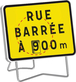 Panneau temporaire Kc1 t1 rue barree a .00m (avec disque a chiffres) TALIAPLAST - 525623
