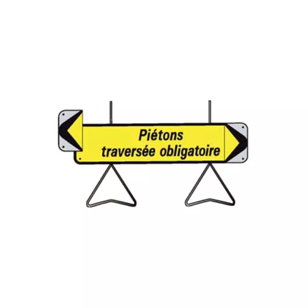 Panneau de déviation temporaire TALIAPLAST 'Piétons Traversée obligatoire' - 526004