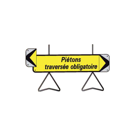 Panneau de déviation temporaire TALIAPLAST 'Piétons Traversée obligatoire' - 526014