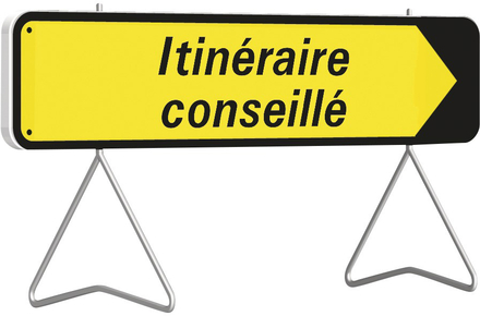 Panneau temporaire Kd 1000x300 t1 itineraire conseille fleche amovible TALIAPLAST - 526016