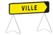 KD21a 1600X300 C2 DEVIATION VERS 'VILLE' FLECH.AMOVIBLE TALIAPLAST - 526129
