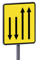 Panneau temporaire Kd9 ex.4 changement de trajectoire 900x900 t1 TALIAPLAST - 526214