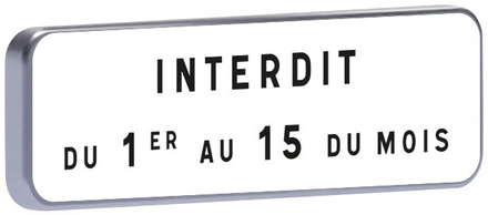 M6b1-500X150-Classe 2-Interdit du 1er au 15 du mois TALIAPLAST - 527621