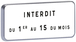 M6b1-500X200-Classe 2-Interdit du 1er au 15 du mois TALIAPLAST - 527720