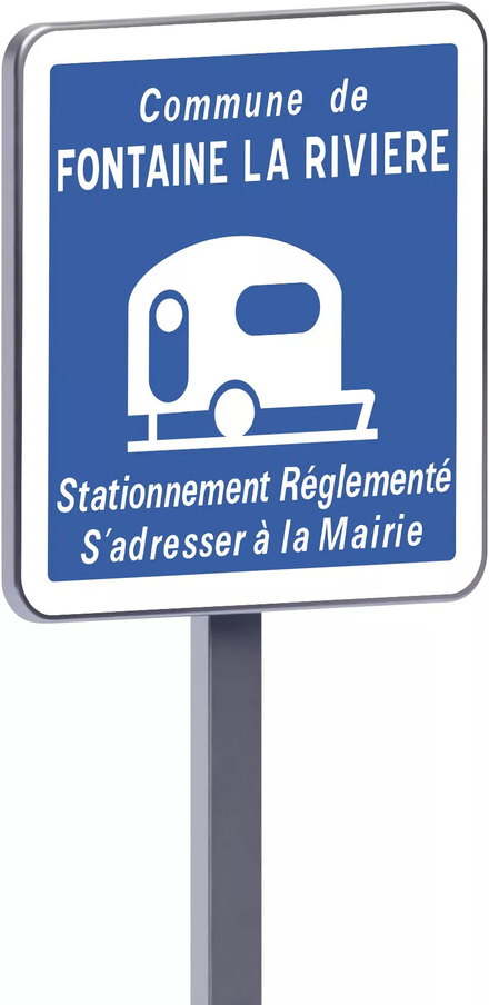 Panneau permanent C23 500x500 c2 stationnement réglementé pour les caravannes et autocaravanes TALIAPLAST - 528114
