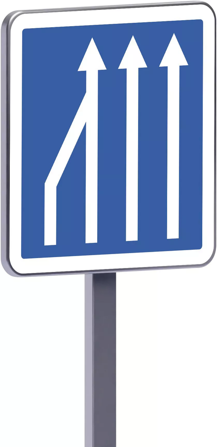 Panneau permanent C28 500x500 c2 réduction du nombre de voies sur une route TALIAPLAST - 528119