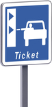 Panneau permanent C62 500x500 c1 présignalisation d'une borne de retrait de ticket de péage TALIAPLAST - 528126