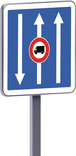 Panneau permanent C24a 500x500 c2 condition de circulation par voie sur la route suivie TALIAPLAST - 528165