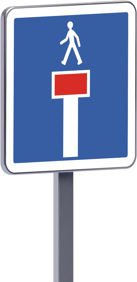 Panneau permanent C13c 700x700 c1 impasse uniquement accessible par les piétons TALIAPLAST - 528211