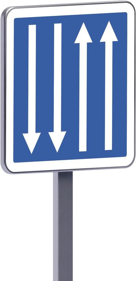 Panneau permanent C29a 700x700 c2 créneau de dépassement ou section à chaussée séparées TALIAPLAST - 528220