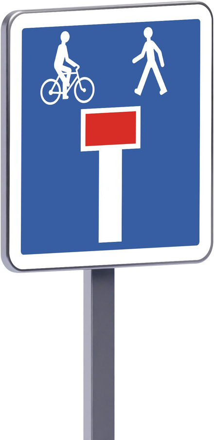 Panneau permanent C13d 700x700 c1 impasse uniquement accessible par ls piétons et les cyclistes TALIAPLAST - 528262