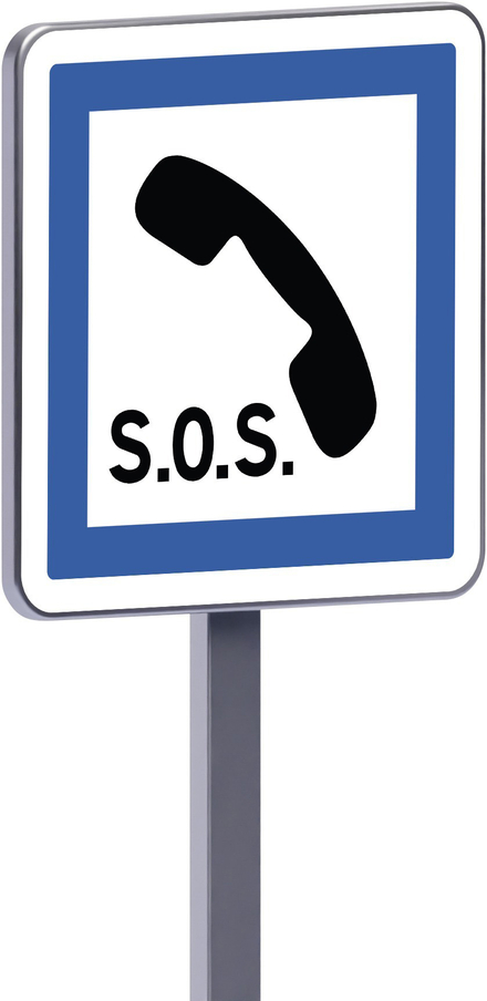 Panneau permanent Ce2a 500x500 c1 poste d'appel d'urgence TALIAPLAST - 528302