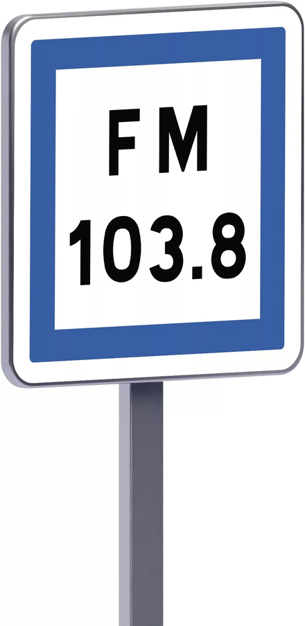 Panneau permanent Ce22 700x700 c2 fréquence radio dédiée circul. routière et l'état des routes TALIAPLAST - 528482