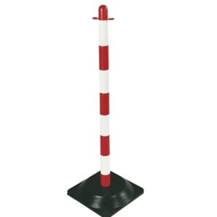 Poteau de support rouge et blanc 90cm avec lest de 2.8 kg TALIAPLAST-530301