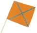 FANION ORANGE FLUO AVEC BANDES RETRO 40X50CM TALIAPLAST - 550402