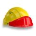CASQUE 'ORIZON' JAUNE VISIERE ROUGE TALIAPLAST - 563526