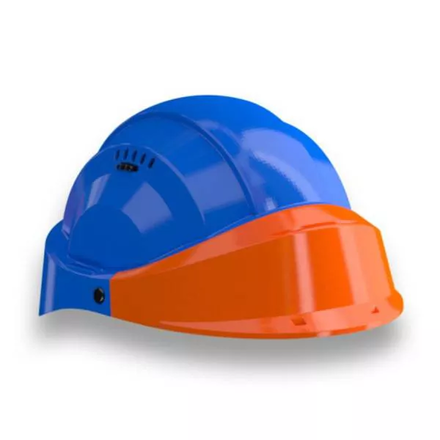 CASQUE 'ORIZON' BLEU VISIERE ORANGE TALIAPLAST - 563545