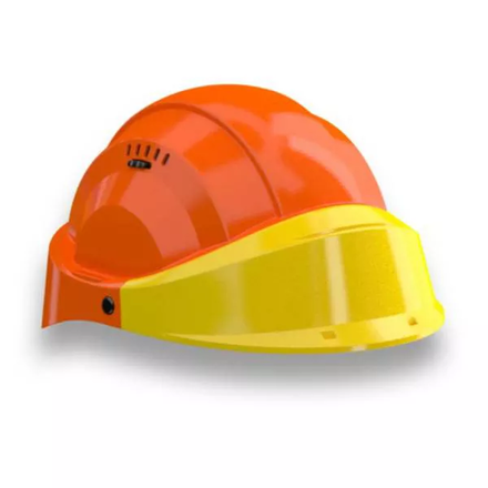 CASQUE 'ORIZON' ORANGE VISIERE JAUNE TALIAPLAST - 563552