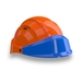 CASQUE 'ORIZON' ORANGE VISIERE BLEUE TALIAPLAST - 563554