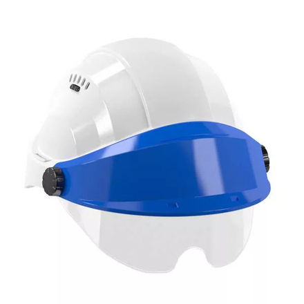 CASQUE 'ORIZON' BLANC VISIERE BLEUE AVEC LUNETTE TALIAPLAST - 563714