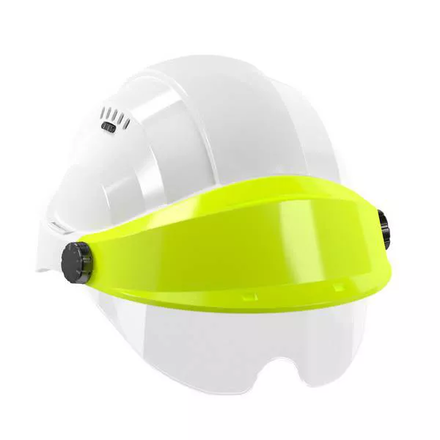 CASQUE 'ORIZON' BLANC VISIERE FLUO JAUNE AVEC LUNETTE TALIAPLAST - 563717