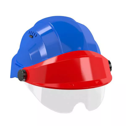 CASQUE 'ORIZON' BLEU VISIERE ROUGE AVEC LUNETTE TALIAPLAST - 563746