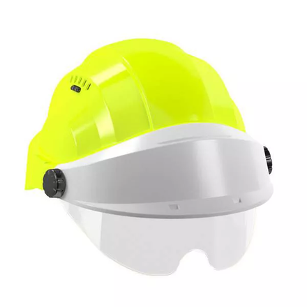 CASQUE 'ORIZON' FLUO JAUNE VISIERE GRISE AVEC LUNETTE TALIAPLAST - 563778