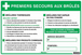 GUIDE DES PREMIERS SOINS AUX BRULES 450X300mm TALIAPLAST - 620004