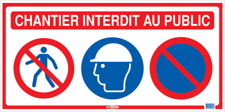 Panneau de chantier 3 en 1 800x400mm TALIAPLAST - 620015